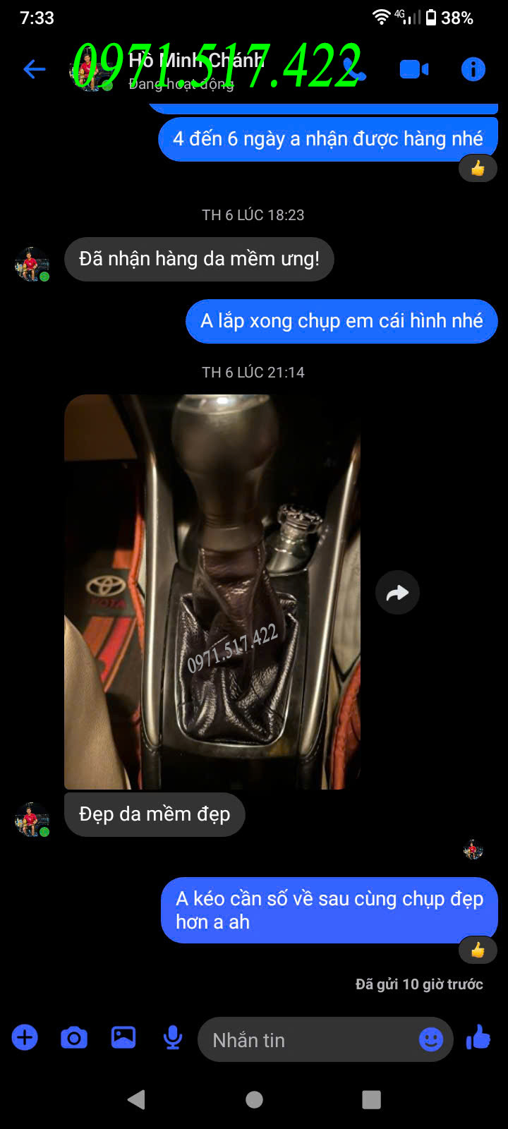 Chụp bụi cần số Vios da thật